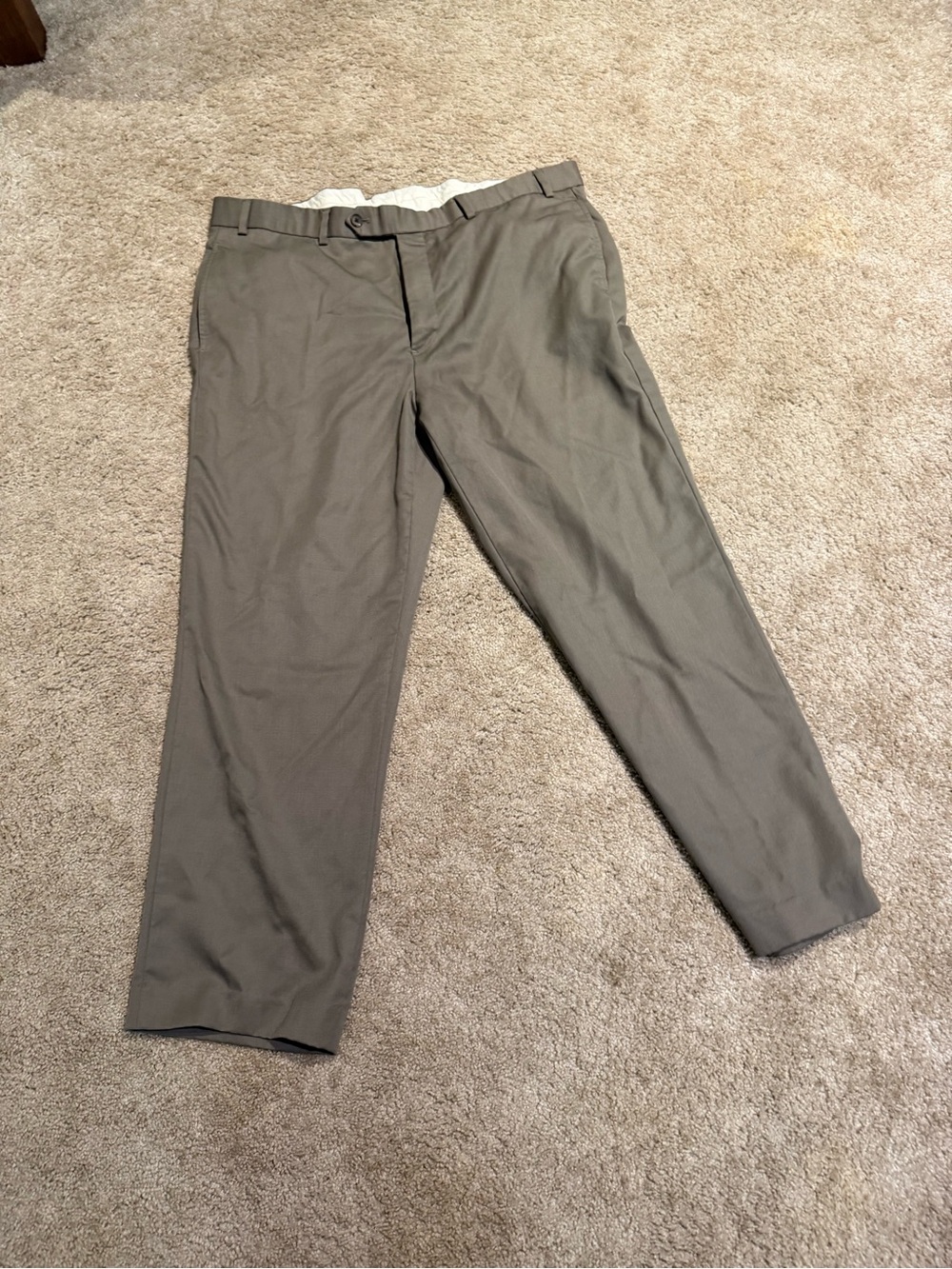 Brooks Brothers Madison Fit 100% Wool Dress Pants Olive Green 40x30 Lined
